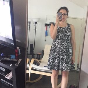 Black and white print dress